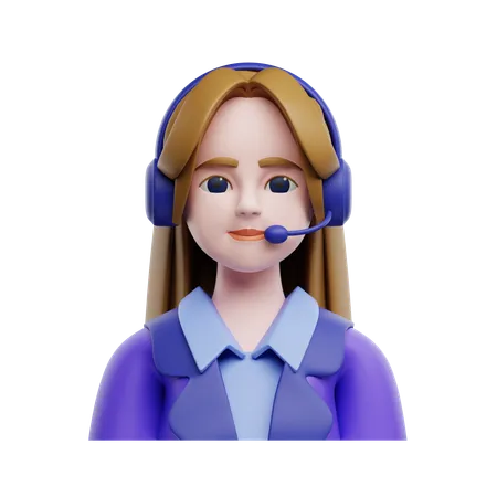 Asistente de servicio al cliente mujer  3D Icon