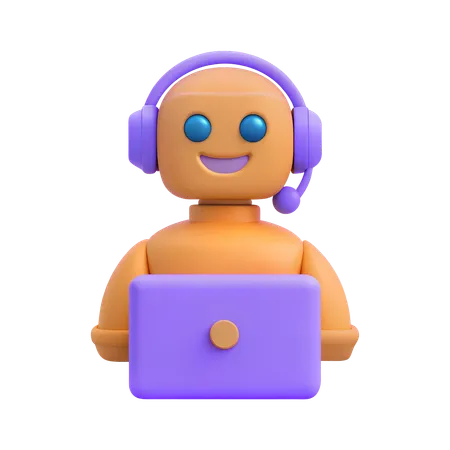 Asistente robótico  3D Icon