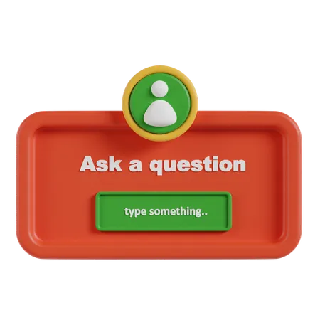 Ask A Question Button  3D Icon