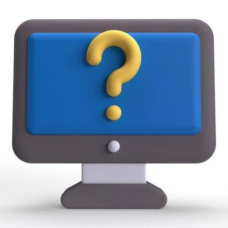 Ask computer  3D Icon