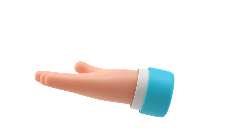Ask hand gesture 3D Illustration