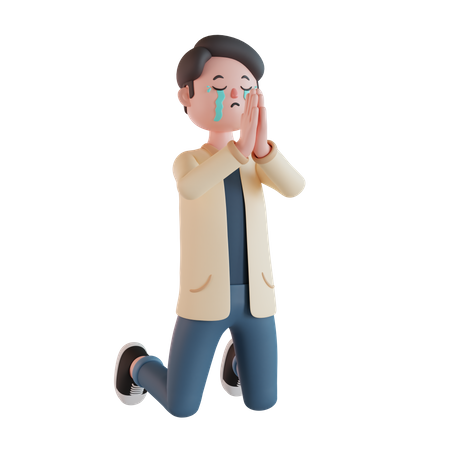 Asking for forgiveness  3D Icon
