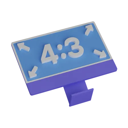Aspect ratio 4_3  3D Icon