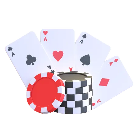 Casino Asse Deck Kartenspiel Symbol 3 D Illustration 3D Illustration