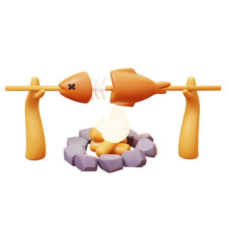Assar peixe  3D Icon