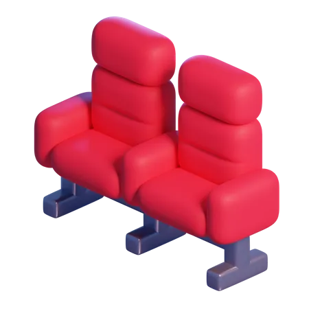 Assento duplo  3D Icon