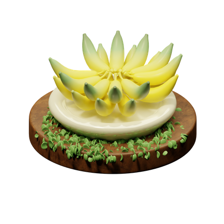 Assiette de banane  3D Icon