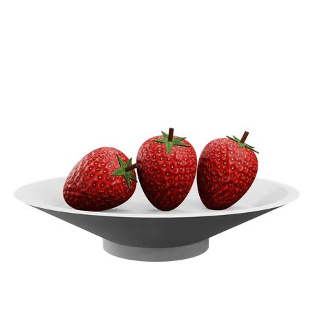 Assiette de fraises  3D Icon