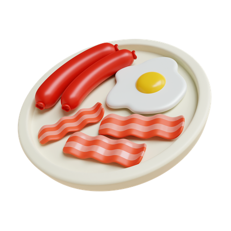 Assiette de petit déjeuner  3D Icon