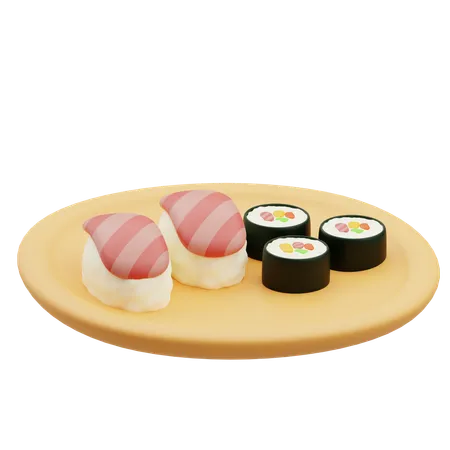 Assiette de sushis  3D Icon