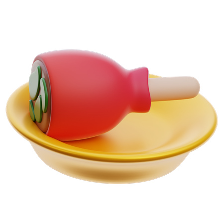 Assiette de viande  3D Icon