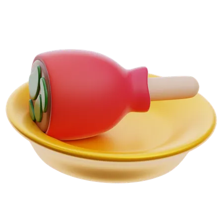 Assiette de viande  3D Icon