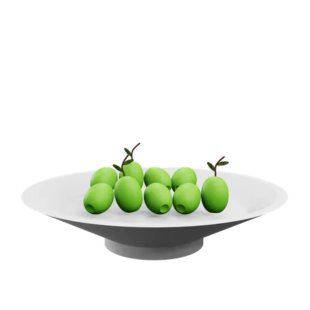 Assiette d'olives  3D Icon