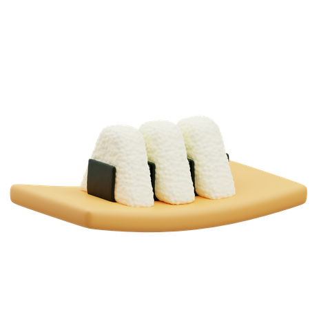 Assiette d'onigiri  3D Icon