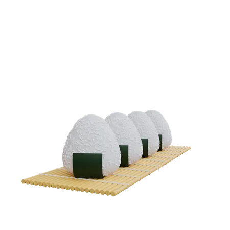 Assiette d'onigiri  3D Icon