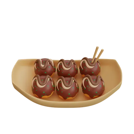 Assiette takoyaki  3D Icon