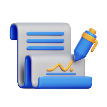 Assinatura do contrato  3D Icon