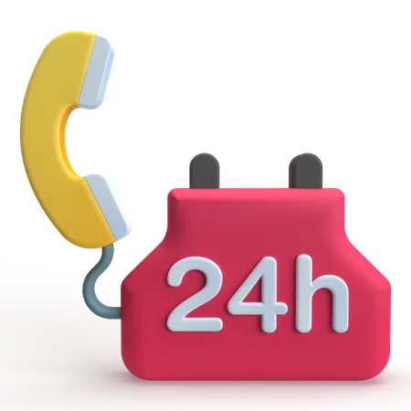 Assistance 24h/24  3D Icon