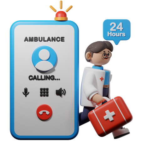 Assistance médicale d'urgence  3D Illustration