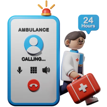 Assistance médicale d'urgence  3D Illustration