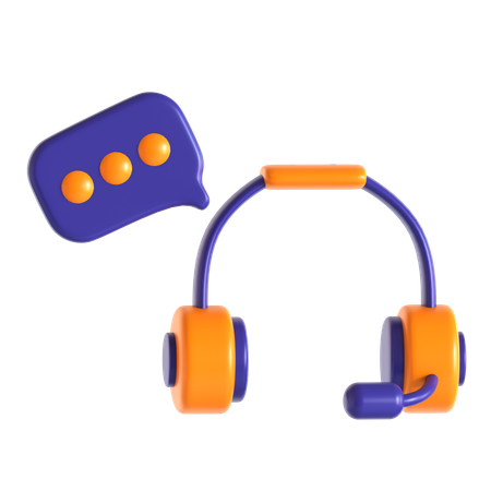 Casque d'écoute assistant  3D Icon