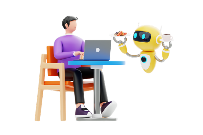 Assistant robotique  3D Illustration