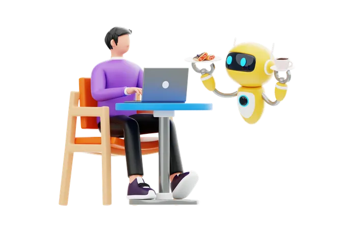 Assistant robotique  3D Illustration