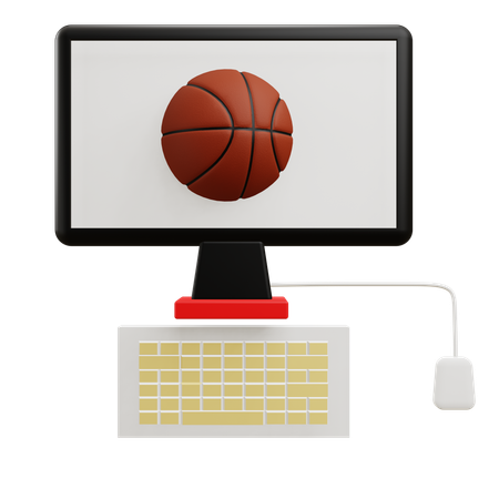 Assistir partida de basquete  3D Icon