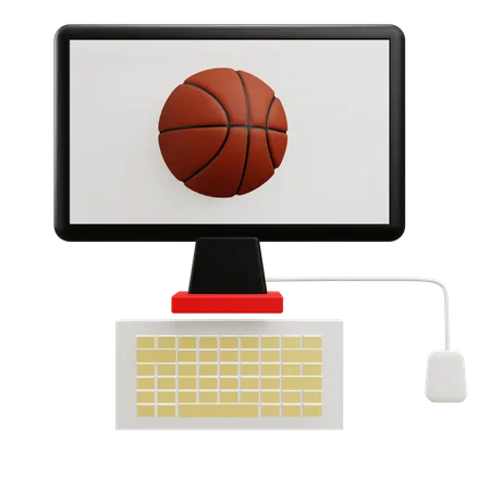 Assistir partida de basquete  3D Icon