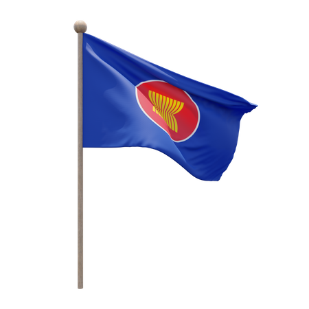 Association of Southeast Asian Nations Flagpole  3D Flag