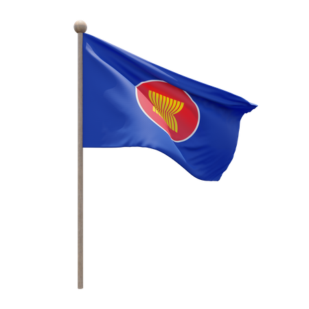 Association of Southeast Asian Nations Flagpole 3D Icon