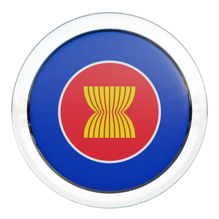 Association of Southeast Asian Nations Round Flag  3D Icon