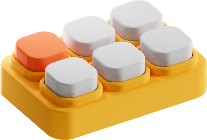 Assorted Square Buttons  3D Icon