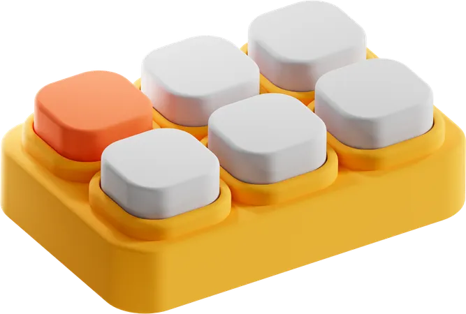 Assorted Square Buttons  3D Icon