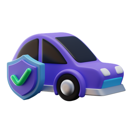 Protection d'assurance automobile  3D Icon