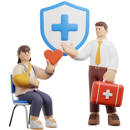 Assurance maladie médicale  3D Icon