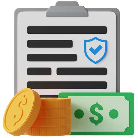 Paiement d'assurance  3D Icon