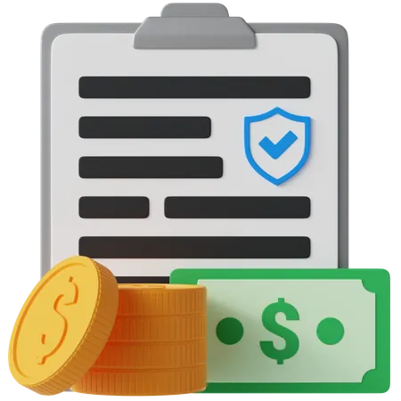 Paiement d'assurance  3D Icon