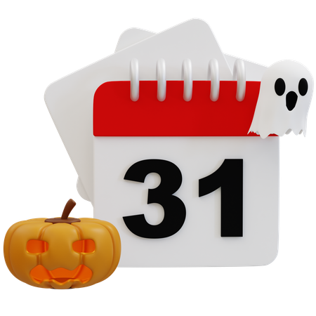 Calendário de contagem regressiva de Halloween assustador  3D Icon