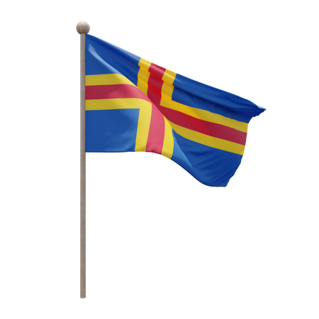 Mástil de bandera de Åland  3D Flag