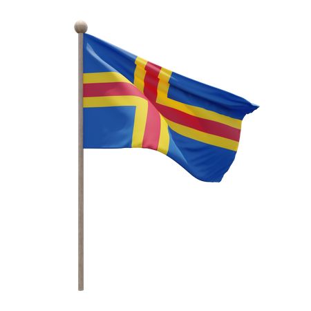 Asta de bandera de åland  3D Icon