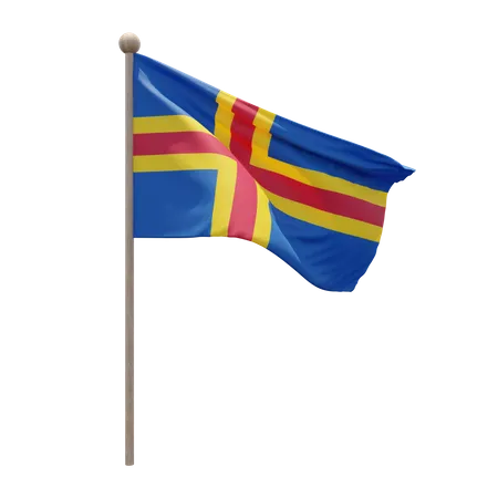 Asta de bandera de åland  3D Icon