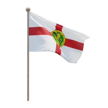 Asta de bandera de alderney  3D Flag