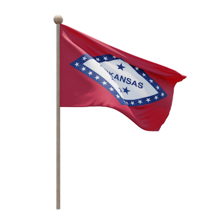 Asta de bandera de Arkansas  3D Flag