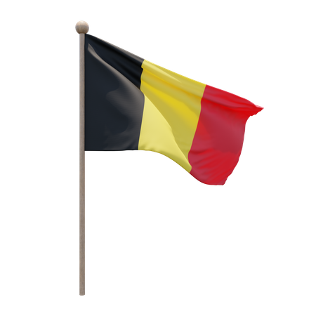 Asta de bandera de bélgica  3D Flag