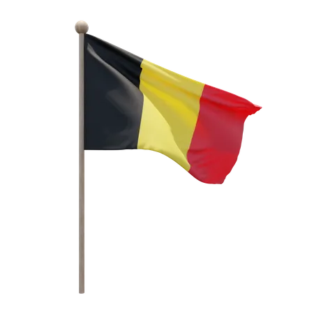 Asta de bandera de bélgica  3D Flag