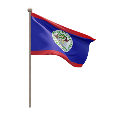 Asta de la bandera de belice  3D Flag