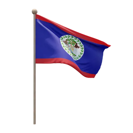 Asta de la bandera de belice  3D Flag