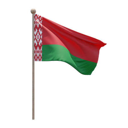 Asta de bandera de bielorrusia  3D Flag