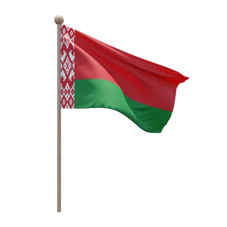 Asta de bandera de bielorrusia  3D Flag